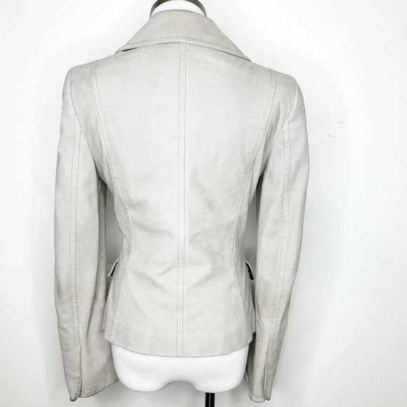 Escada Light Gray Leather Jacket - Picture 2 of 4